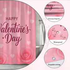 Pink Roses Valentine's Day Shower Curtain for Romantic Decor