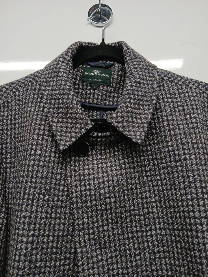 Sobretudo masculino Rodd & Gunn Hundalee tweed Houndstooth xadrez crepúsculo tamanho G $498 - Imagem 2 de 4