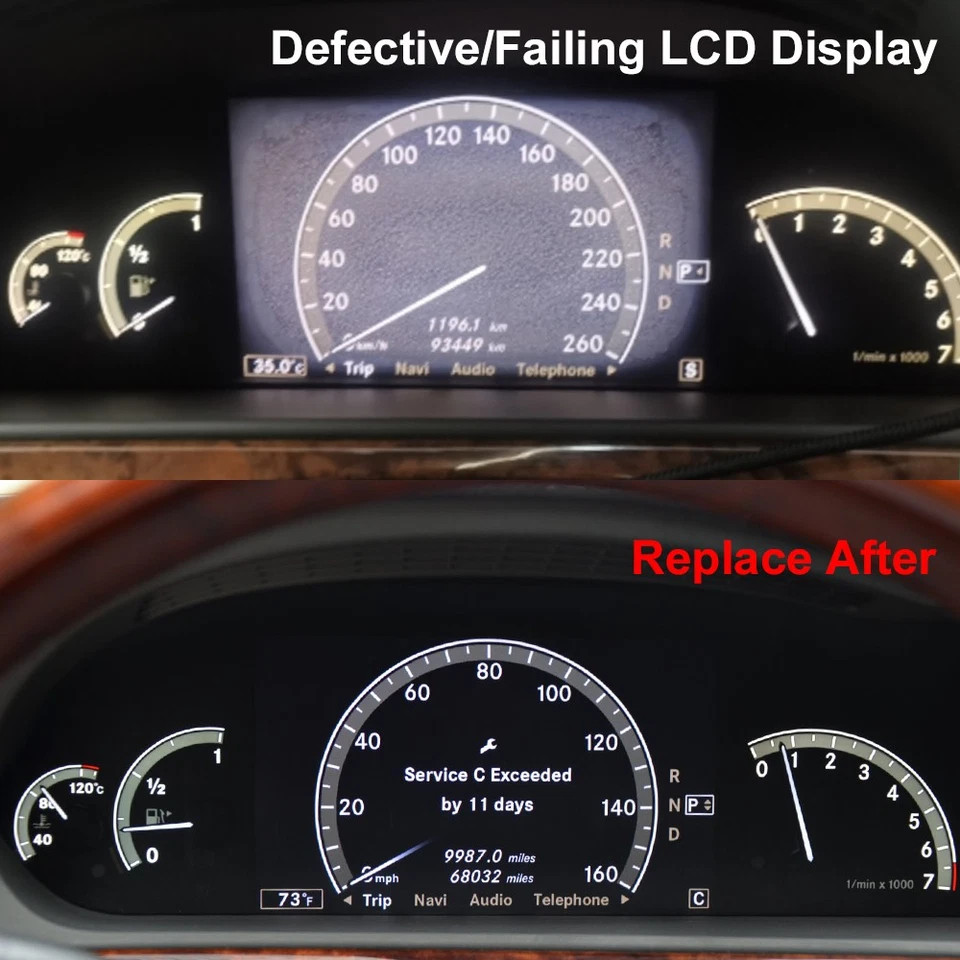 8" Display for Mercedes W216 W221 S450 S550 S600 CL550 CL600 Instrument Cluster