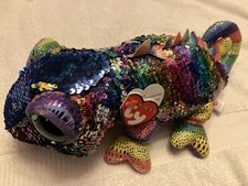 Ty Flippables KARMA THE RAINBOW CHAMELEON 14"  Brand New NWT