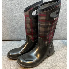 Bogs Womens Hampton Plaid Waterproof Tall Rain Boots Size 9 Winter Boots Size 9
