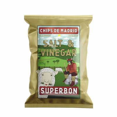 Superbon Chips Salt and Vinegar Kartoffelchips mit Salz Essig 125g