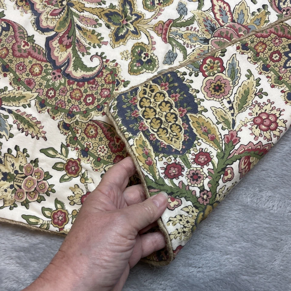 2 Pottery Barn Pillow Covers Florentine Paisley Jute Trim Border 22"x22" Ornate - Image 2 of 4