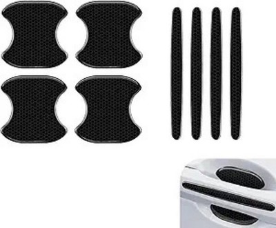 8 PCS Reflective Door Handle Protector Stickers, Anti-Scratch Doo Color: Black