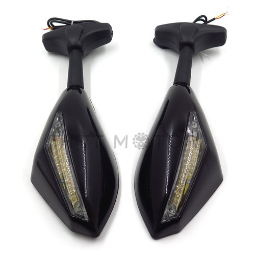 Black Led Turn Signal Mirror For Yamaha R1 R6S FZ6/FZ6S FAZER Suzuki Yamaha - Foto 8 di 11