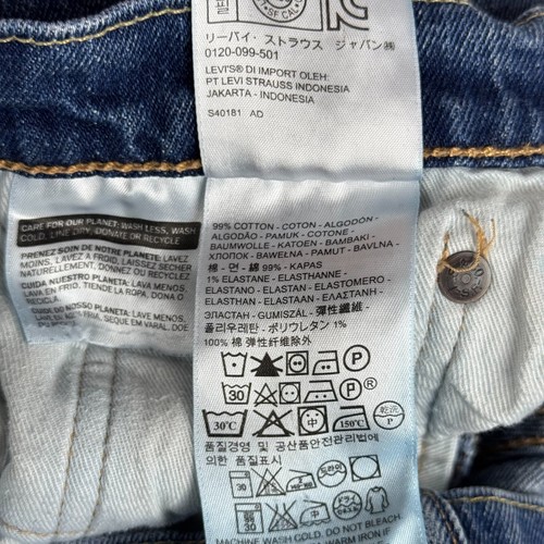 Levis 504 Jeans Men 31x30 (30x29) Blue White Oak Cone Denim Whiskering Honeycomb - Picture 13 of 15