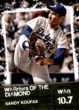 2020 Topps Series 2 SANDY KOUFAX WARriors of the Diamond BLACK /299 Dodgers #24