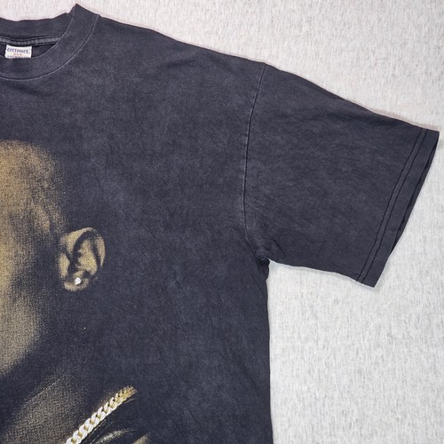 VTG 2Pac Rap Tee Shirt Men's 2XL XXL Black Tupac Shakur All Eyez On Me 90s Rare - Picture 3 of 13