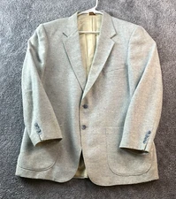 VTG Sartain Et Cie Mens Herringbone Blue Blazer 44R