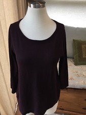 Ann Taylor Loft Deep Heather Plum Wool Blend Sweater XS Excellent