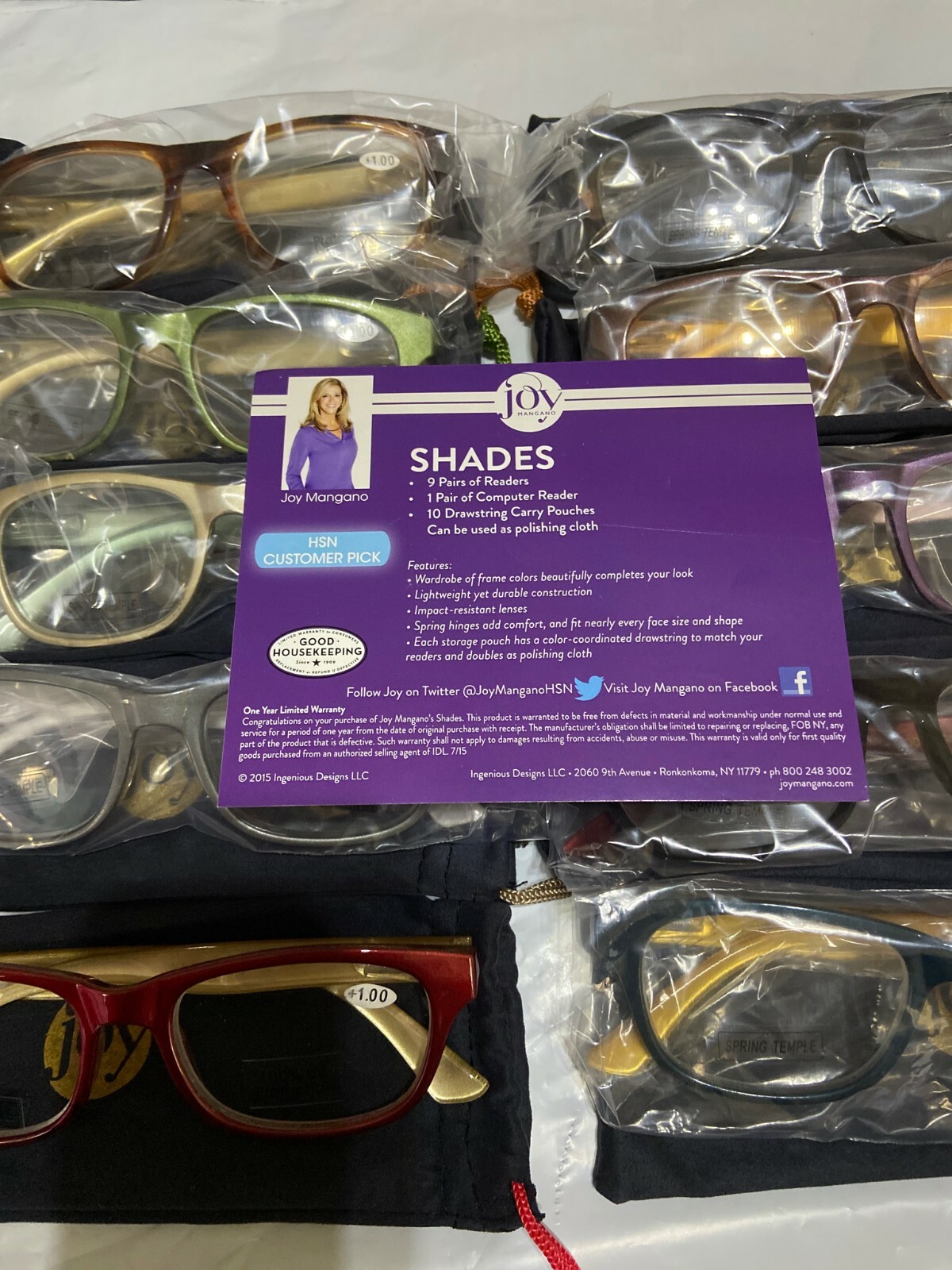 JOY MANGANO Shades 20pc Readers Glasses Set1.0 eBay
