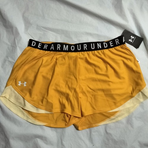 Women's Under Armour Loose Fit Play Up Running Shorts Yellow Size XL 1344552 - Picture 1 of 15