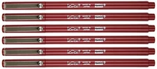 Marvy Uchida Le Pen 6 Pc Burgundy 0.3mm Smooth Micro Fine Plastic Point LePen