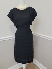 Vintage'60s Dress Mod Party Dress/Little Black Dress/Sheer/Size L?