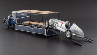 CMC 1934 Mercedes Race Transporter LO 2750 + W25 T-Car Lt Ed 1k - NIB MINT M-164