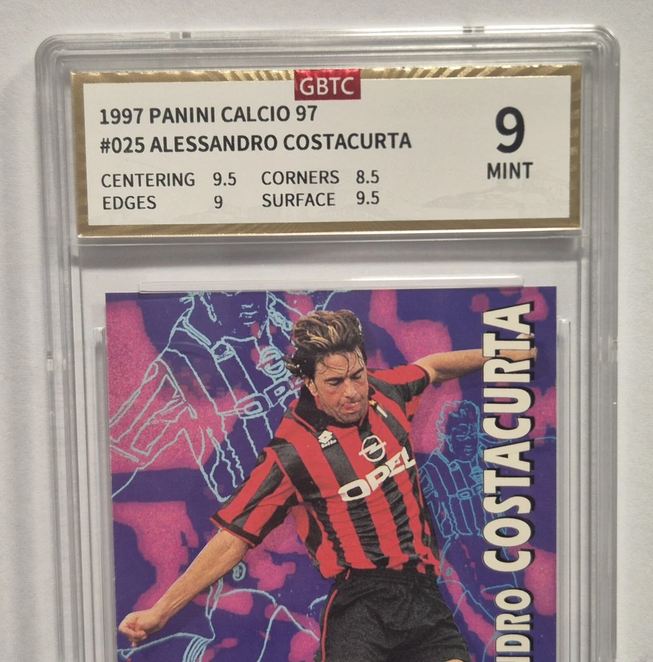 1996-97 PANINI CALCIO #25 ALESSANDRO COSTACURTA MILAN GRADATA 9 MINT no auto 🔥 - Immagine 3 di 4