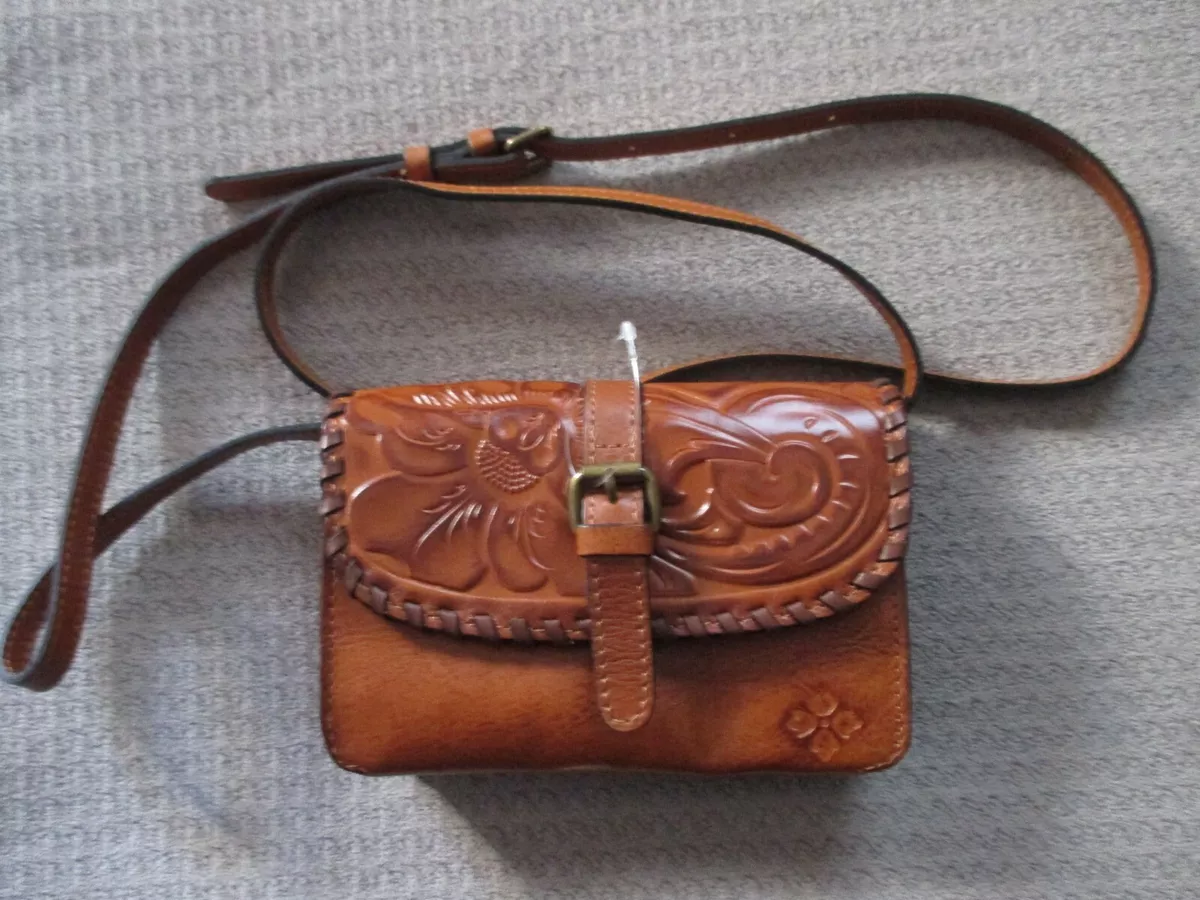 NEW PATRICIA NASH Burnished Tooled Leather Crossbody Bag Purse