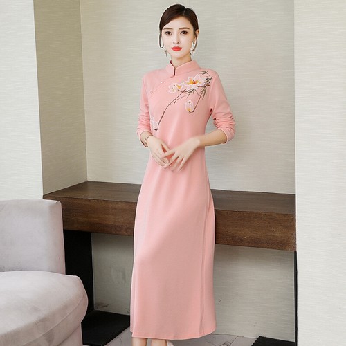 Damen Baumwollkleid Ballkleid chinesisch traditionell Hanfu Größe M bis 2XL - Bild 2 von 4