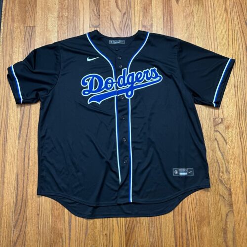 New Nike LA Los Angeles Dodgers Black/Blue Blank Jersey Men's Size 3XL No Tags