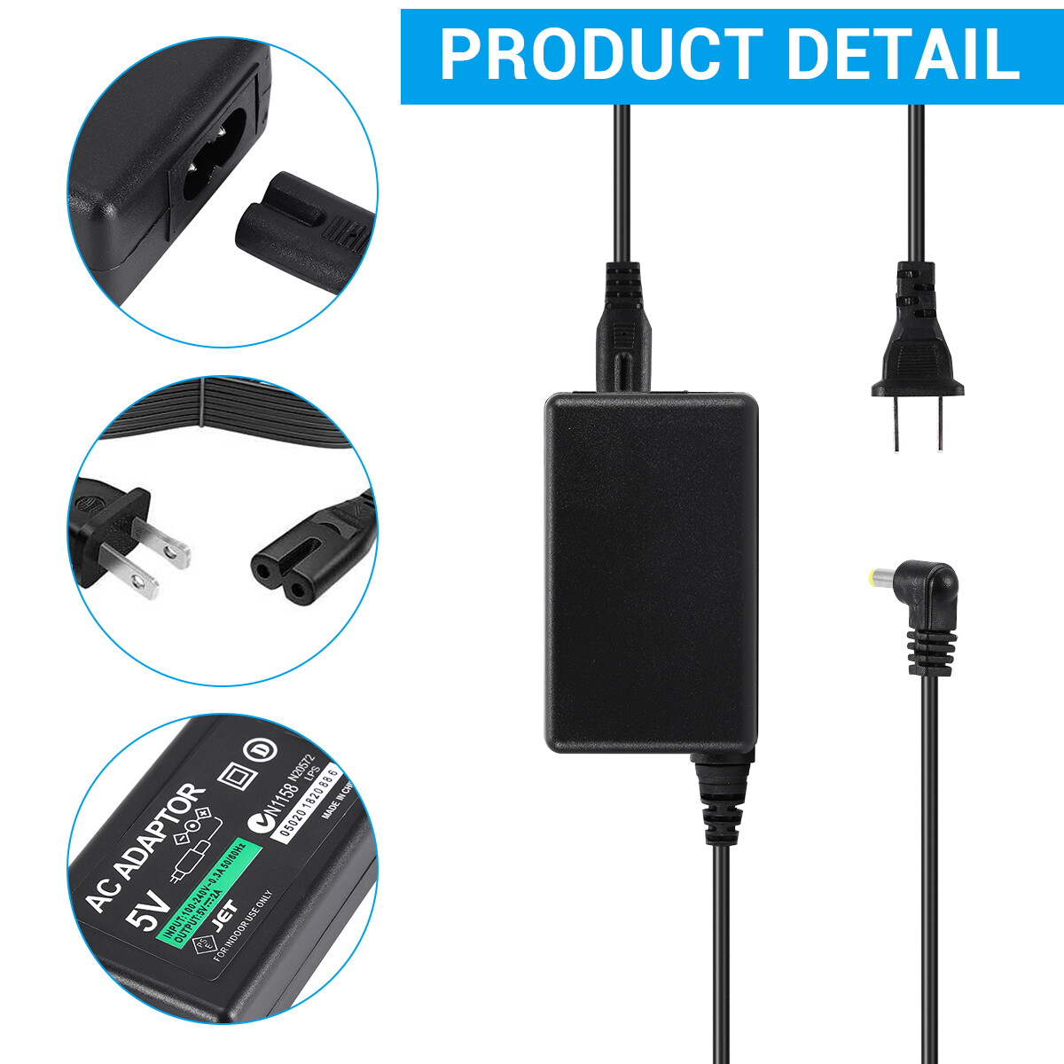 3-Pack 5V AC Adapter Home Wall Charger For Sony PSP 1000/2000/3000 – 2A - View #5