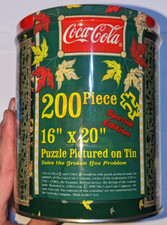 Coca Cola Norman Rockwell 200 Piece Puzzle 1998 Tin Sealed and Unopened