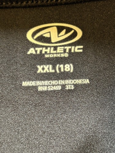 NWT Athletic Works Girls' Ruched Active Top with Long Sleeve XXL 18 Black - Picture 8 of 10