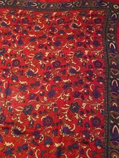 Challice by Berkshire Red, Purple, Green  Yellow Floral/Paisley Rayon Scarf EUC