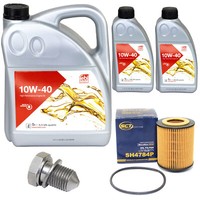 MotoröL Set Febi SAE 10W-40 7 Liter + ÖLfilter + Schraube FüR Audi A6 Avant 3.2