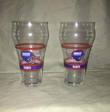 2 Vintage Coca-Cola NFL New York Giants Coke Drinking Glasses Football