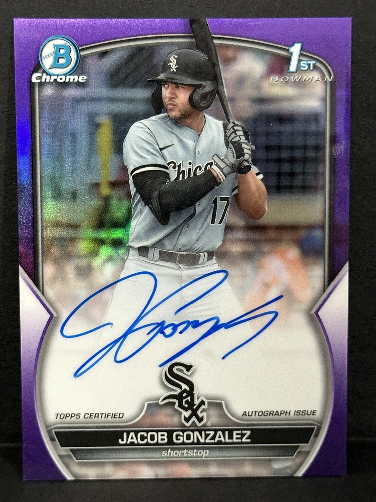 2023 Topps Chrome Bowman Draft 1st Bowman Jacob Gonzalez Auto Purple /250