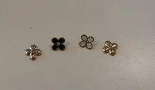 small white OR black metal sew on clothes floral button in 1cm sold by per piece