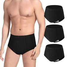 PadraM Incontinence Underwear Men 3 Pack Washable Urinary Briefs Size XL