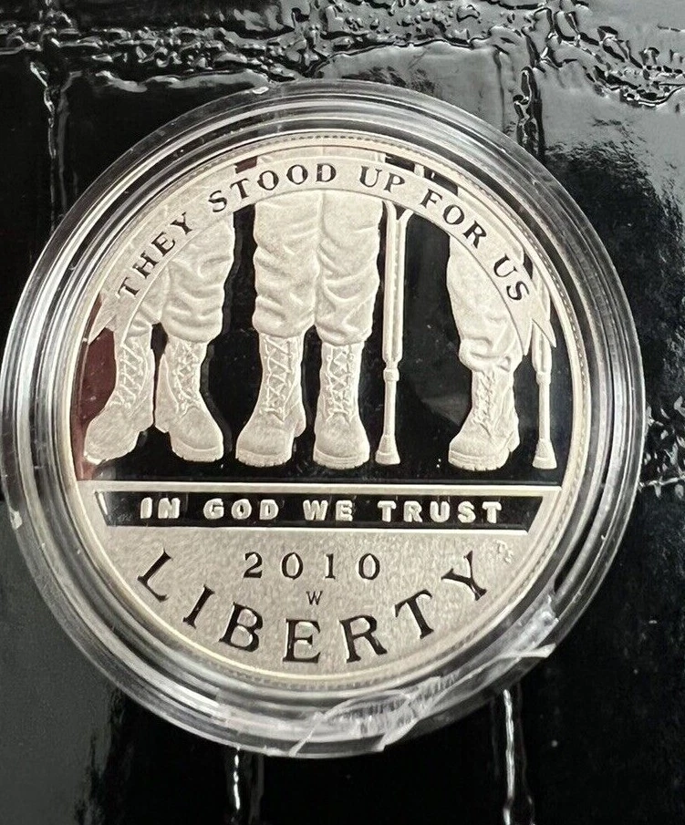2010-W US American Veterans Disabled for Life Commemorative BU Silver Dollar - Image 2 of 4