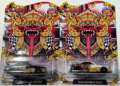 2024 HOT WHEELS CUSTOM 2 CAR SET NISSAN SKYLINE GT-R R34, BOUNE, SEE DESC 11/25