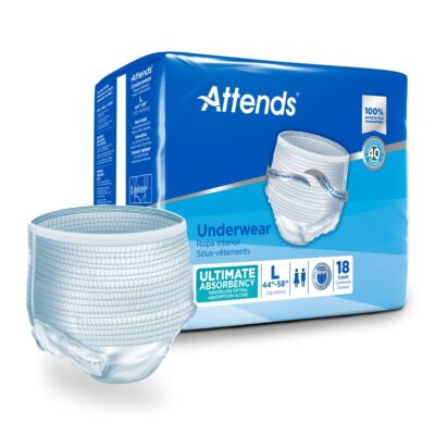 Attends Underwear for Adult Incontinence Care with Quick-Dry Channels, Ultimate