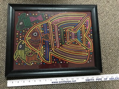 San Blas Molas in frames. Total of two.