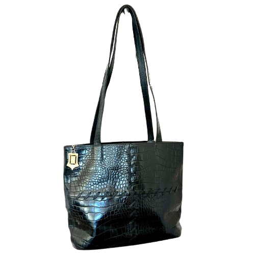 Yves Saint Laurent Authentic Vintage Black Leather Shoulder Tote Bag