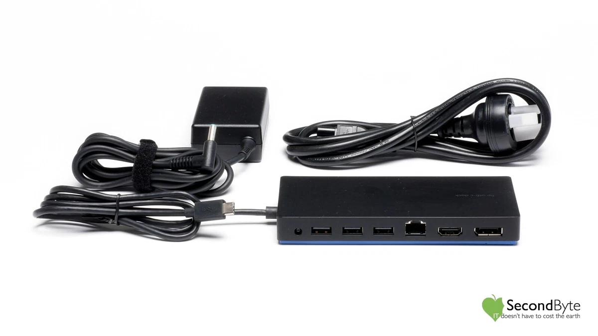 Genuine HP Elite USB-C Docking Station TPA-B01 HDMI DP inc Power Adapter