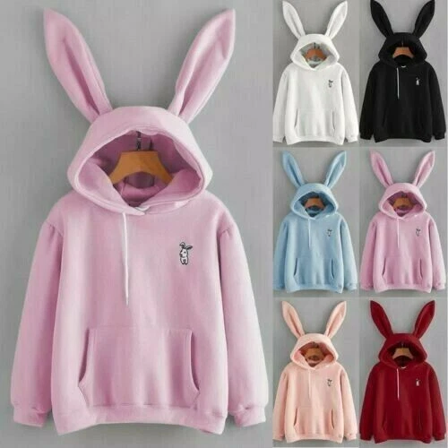 Bunny hoodie sale with ears ebay