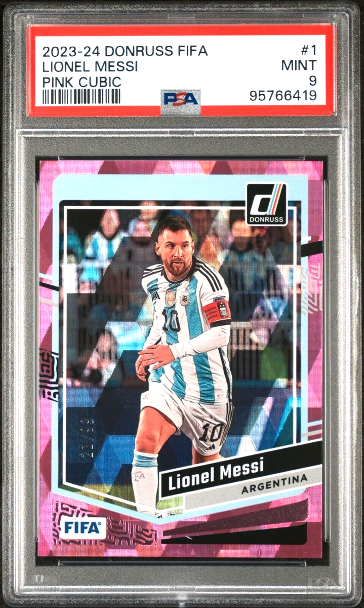 2023-24 Donruss Lionel Messi Pink Cubic #/99 Argentina PSA 9 2023-24 Donruss Lionel Messi Pink Cubic #/99 Argentina PSA 9