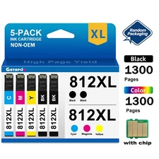 GATAPO®5PK 812XL Ink Cartridges For Epson WorkForce WF7840 WF7820 WF7310 ECC7000