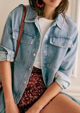 Sezane Raphael Blue Jacket Size 10