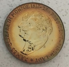 President First Lady James Elizabeth Monroe Doctrine Coin Medal