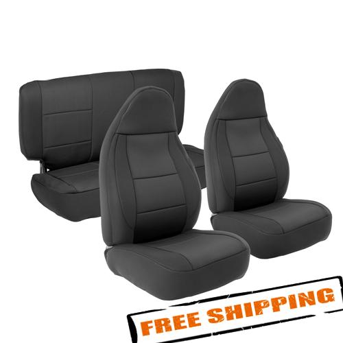 Kit de cubierta de asiento delantero y trasero de neopreno Smittybilt 471101 para Jeep Wrangler 91-95 - Imagen 1 de 6