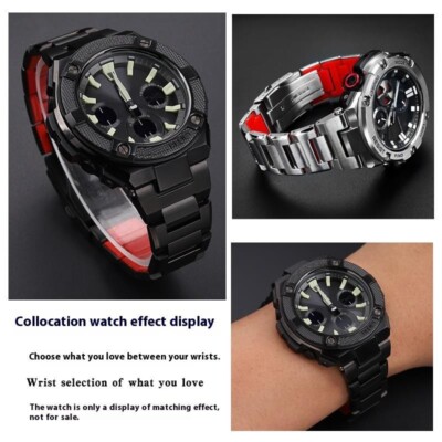For Casio GST-210B/W300/W330/B100 Steel Watchband Modified Notch