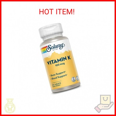Solaray Vitamin K-1 100mcg | Healthy Bone Structure, Blood Clotting, Protein Syn