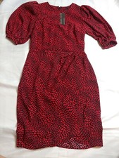 Banana Republic Print Dress Black/Red Sz 2 NWT $97
