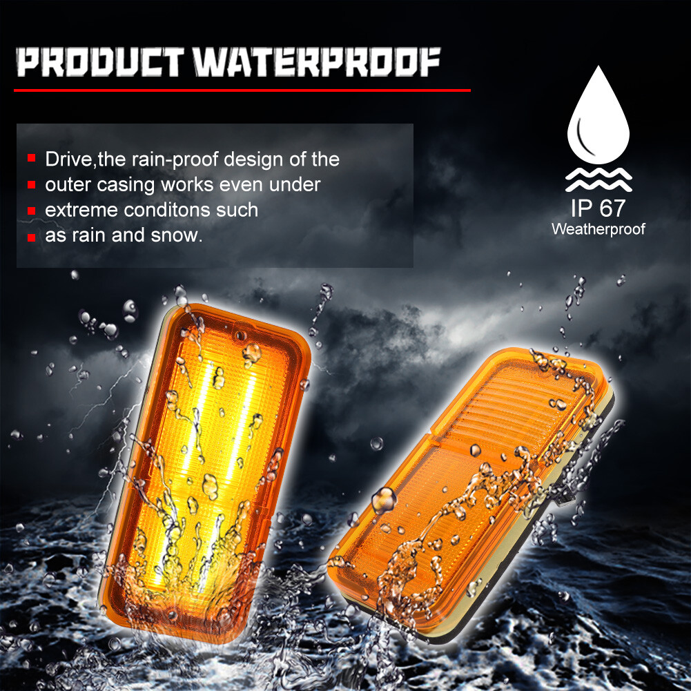LED Amber Side Marker Light With Chrome Trim For 1968-1972 Chevy GMC Trucks