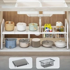 Under Sink Organizers Storage 1 Tier Slide Out Kitchen Cabinet Bathroom Storage