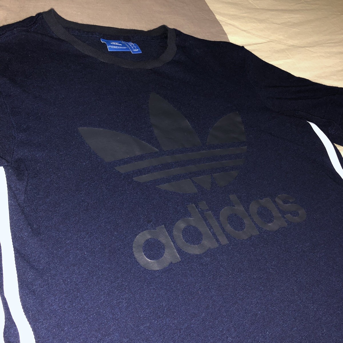 トップス 90s adidas shirt logo navy adidas Logo T Shirt Men XL Adult Navy Vintage 90s Logo